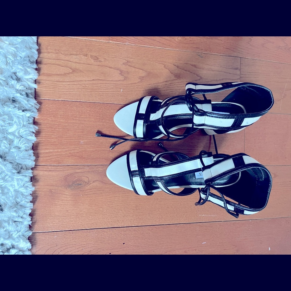 Black and white heels.